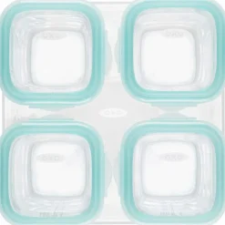 OXO Tot Glass Baby Blocks Freezer Storage Containers, 4 Oz - Teal