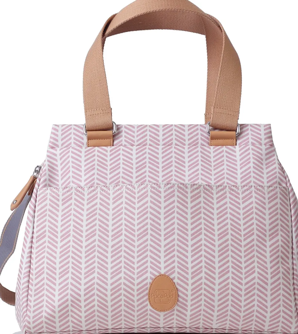 PacaPod Richmond Diaper Bag - Dusty Pink Herringbone