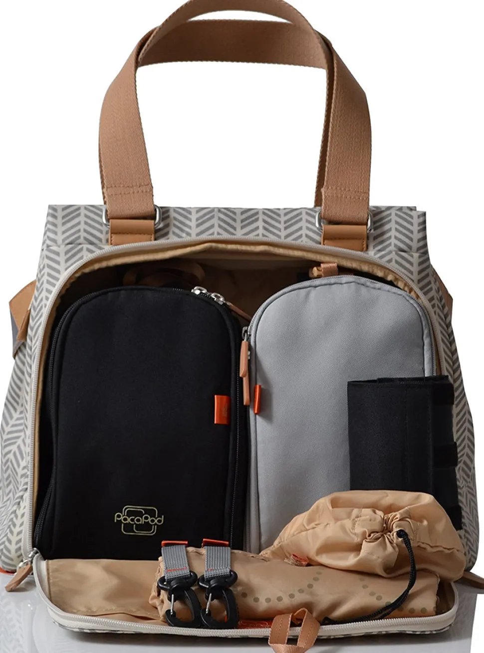 PacaPod Richmond Diaper Bag - Dove Herringbone