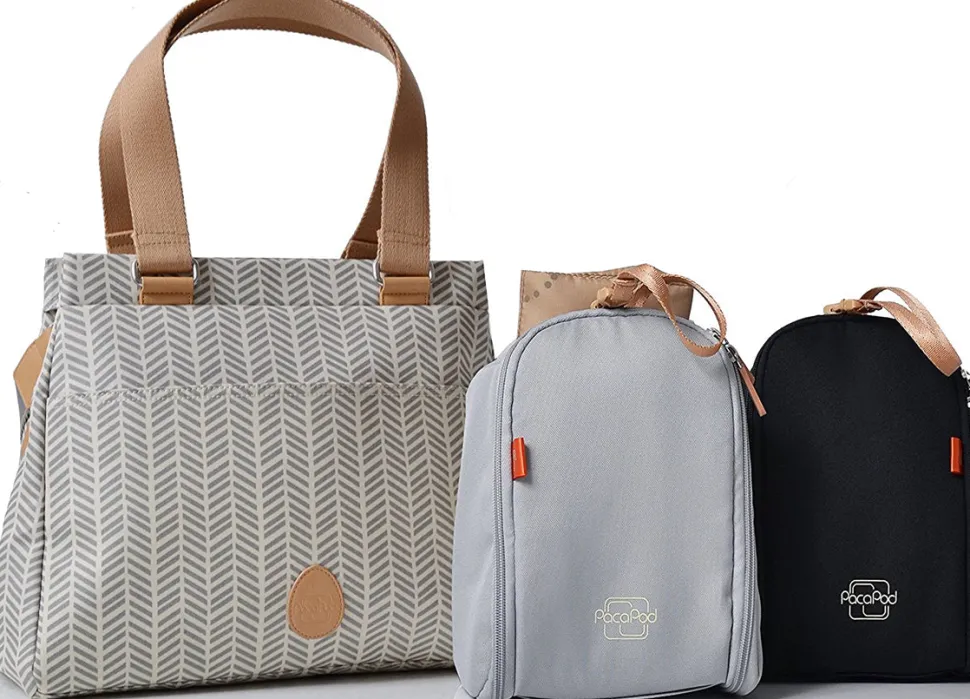 PacaPod Richmond Diaper Bag - Dove Herringbone