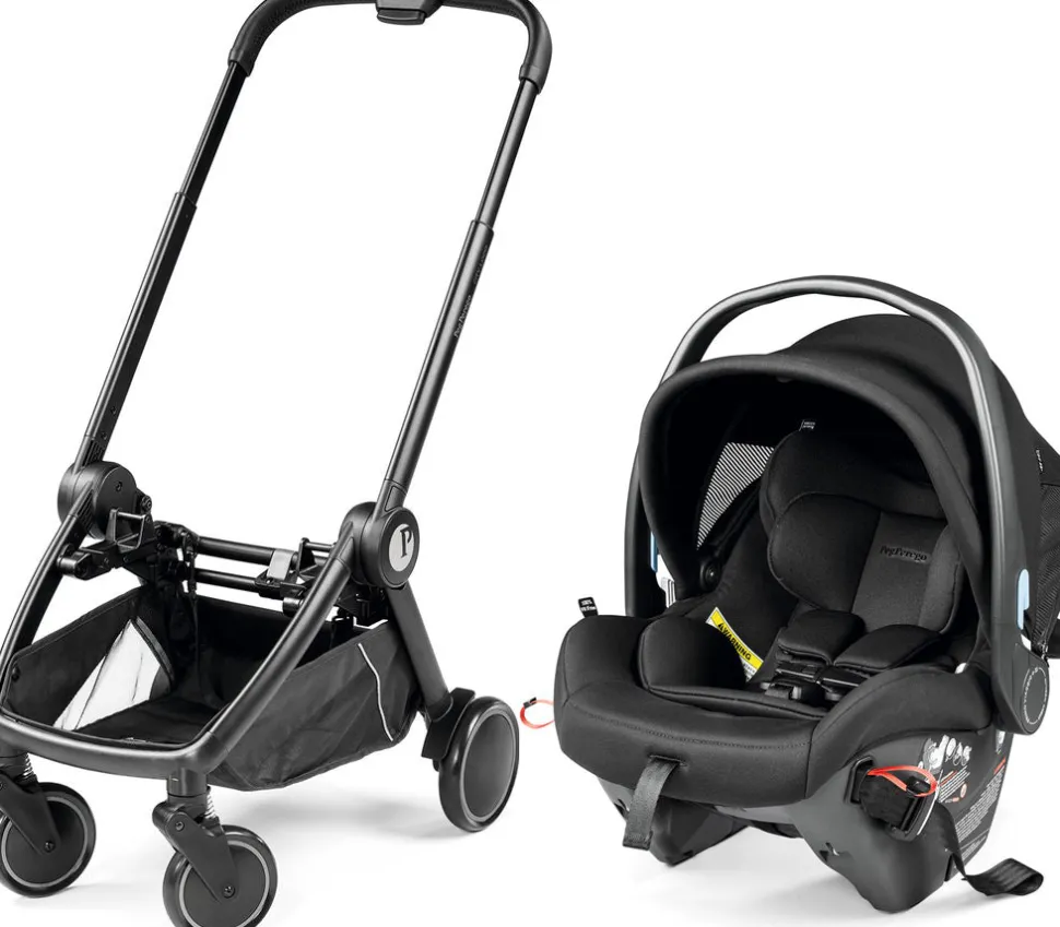 Peg Perego City Loop Chassis + Primo Viaggio 4-35 Urban Mobility Infant Car Seat Bundle - Black / True Black