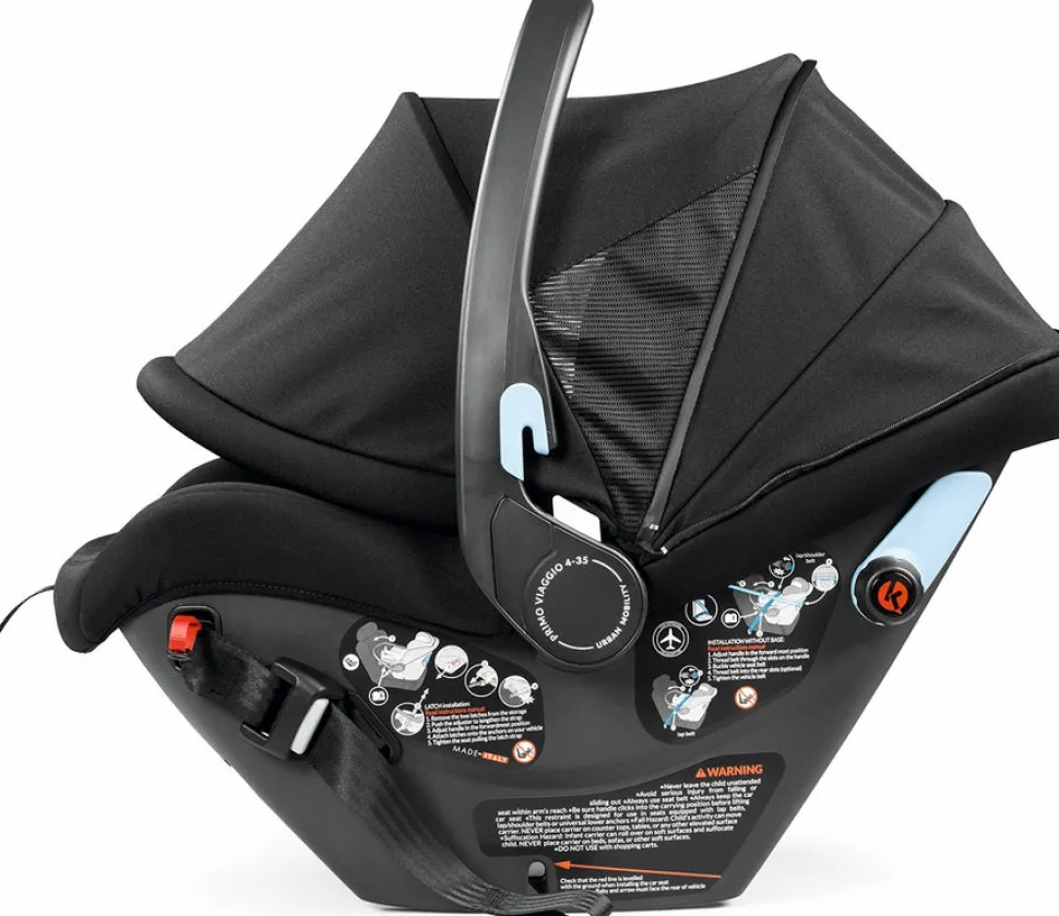 Peg Perego City Loop Chassis + Primo Viaggio 4-35 Urban Mobility Infant Car Seat Bundle - Black / True Black