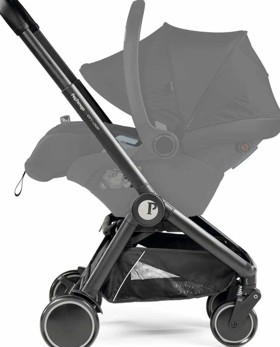 Peg Perego City Loop Chassis + Primo Viaggio Lounge Infant Car Seat Bundle - Black / True Black