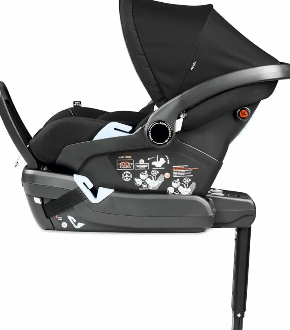 Peg Perego City Loop Chassis + Primo Viaggio Lounge Infant Car Seat Bundle - Black / True Black