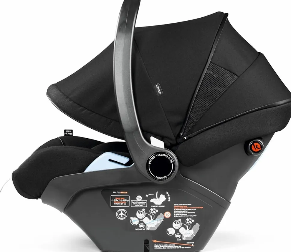 Peg Perego City Loop Chassis + Primo Viaggio Lounge Infant Car Seat Bundle - Black / True Black