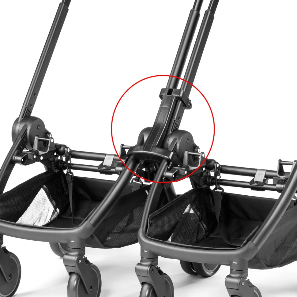Peg Perego City Loop Double Stroller + Primo Viaggio Lounge Travel System Bundle - Black / True Black / True Black