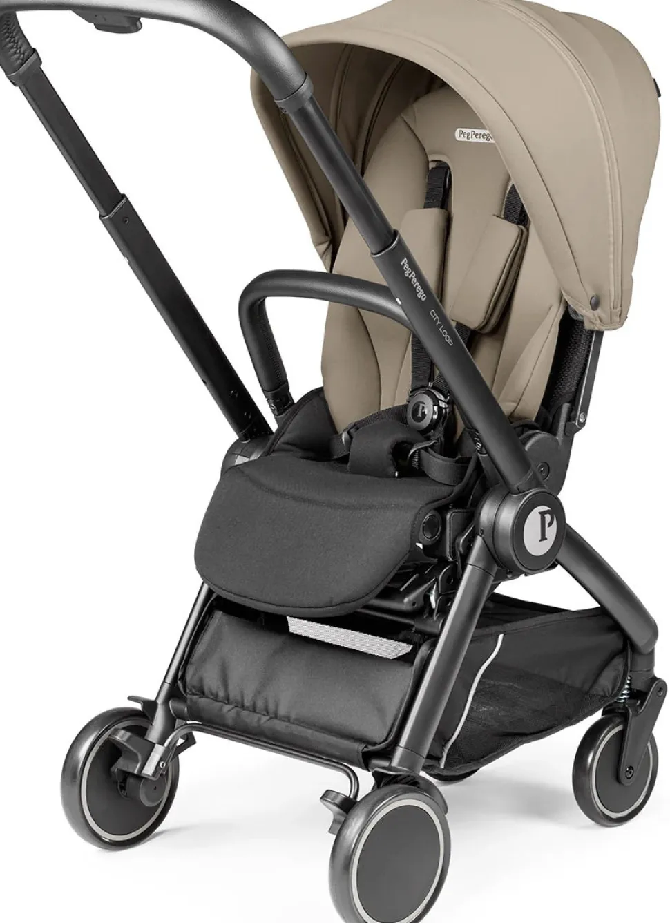 Peg Perego City Loop Stroller + Primo Viaggio Lounge Travel System Bundle - Black / Vanilla Blend / Vanilla Blend