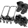 Peg Perego City Loop Twin Stroller + Primo Viaggio Urban Mobility Travel System Bundle - Black / True Black / True Black