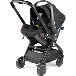 Peg Perego City Loop Twin Stroller + Primo Viaggio Urban Mobility Travel System Bundle - Black / Metal / True Black