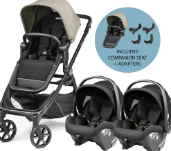 Peg Perego YPSI + Primo Viaggio 4-35 Nido K Twin Travel System Bundle - Vanilla Blend / True Black