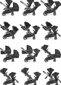 Peg Perego YPSI + Primo Viaggio 4-35 Nido K Twin Travel System Bundle - Vanilla Blend / True Black