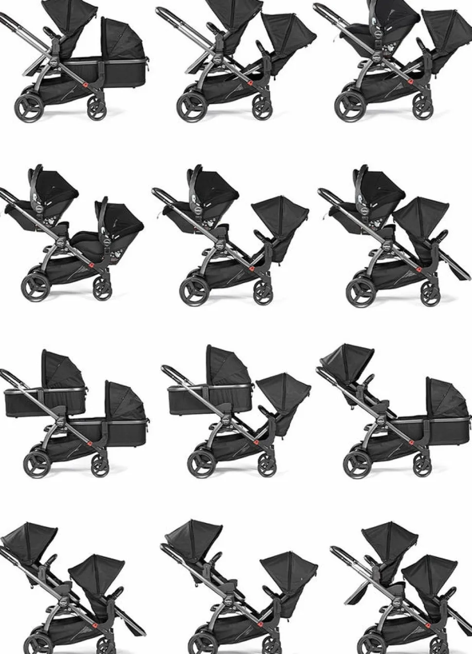 Peg Perego YPSI + Primo Viaggio 4-35 Nido K Twin Travel System Bundle - Vanilla Blend / True Black