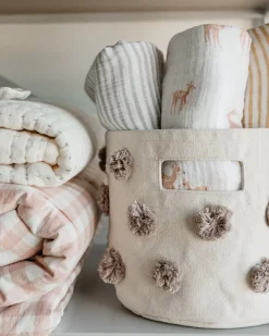 Petit Pehr Pom Pom Basket - Mini - Mauve