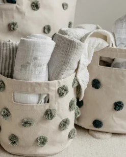 Petit Pehr Pom Pom Basket - Pint - Sage