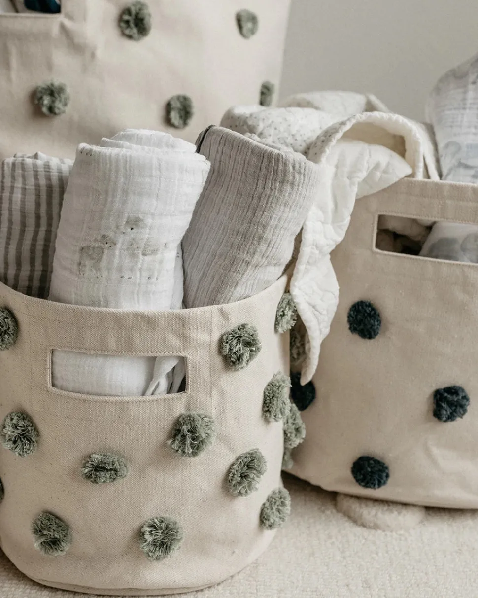 Petit Pehr Pom Pom Basket - Pint - Sage