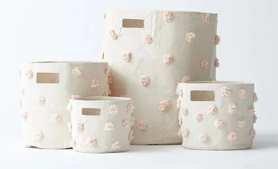 Petit Pehr Pom Pom Basket - Mini - Blush