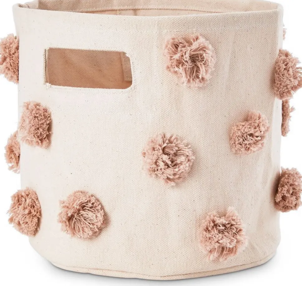 Petit Pehr Pom Pom Mini Storage Basket - Rose Pink