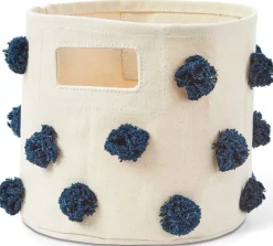 Petit Pehr Pom Pom Mini Storage Basket - Navy