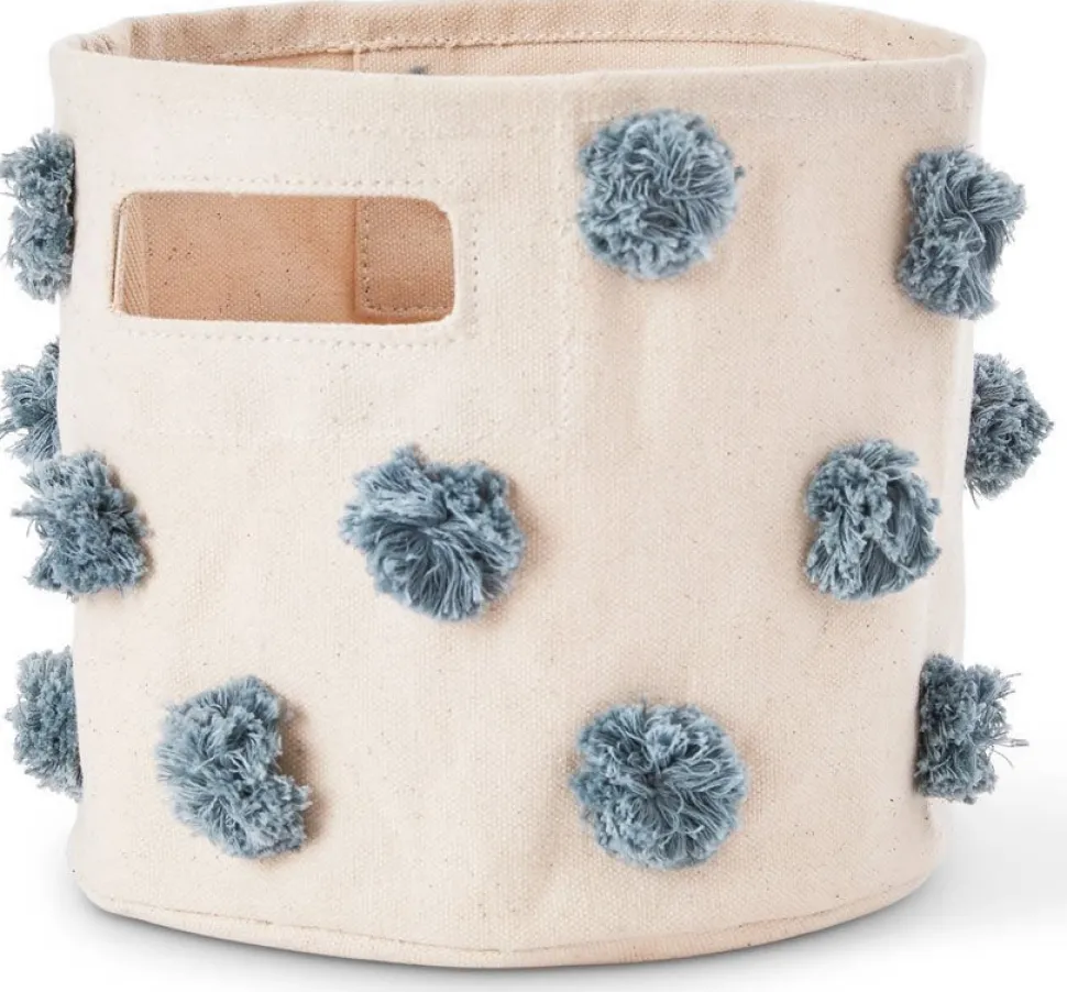 Petit Pehr Pom Pom Mini Storage Basket - Deep Sea