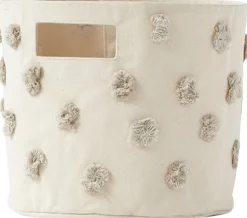 Petit Pehr Pom Pom Pint Storage Basket - Grey