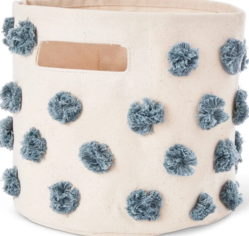 Petit Pehr Pom Pom Pint Storage Basket - Deep Sea