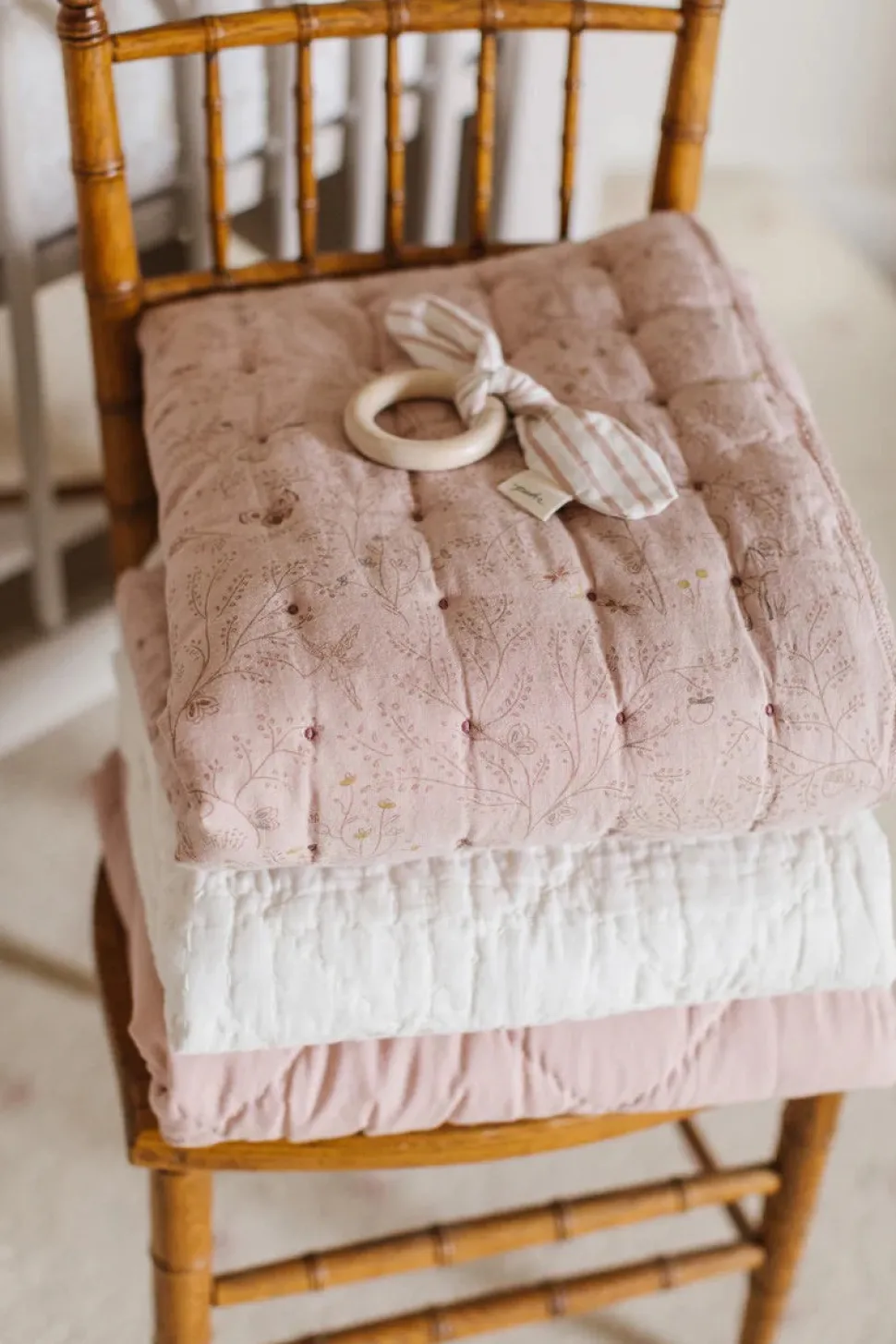 Petit Pehr Quilted Chambray Blanket - Secret Garden
