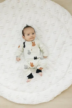 Poppyseed Play Extra Padded Round Play Mat - Neutral Lines