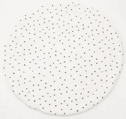 Poppyseed Play Extra Padded Round Play Mat - Black Squiggle Dot
