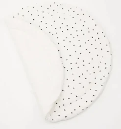 Poppyseed Play Extra Padded Round Play Mat - Black Squiggle Dot