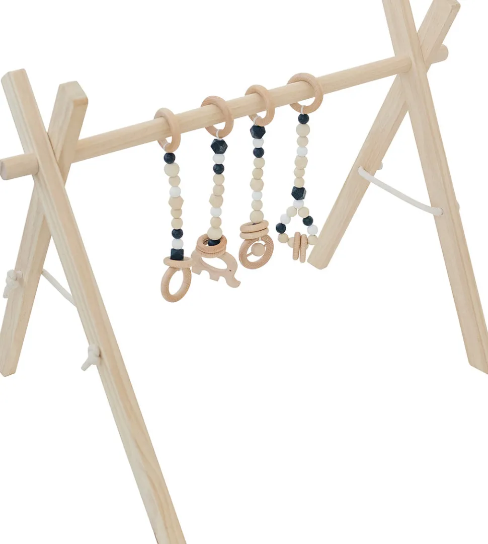 Poppyseed Play Wooden Baby Gym - Natural / Black Toys