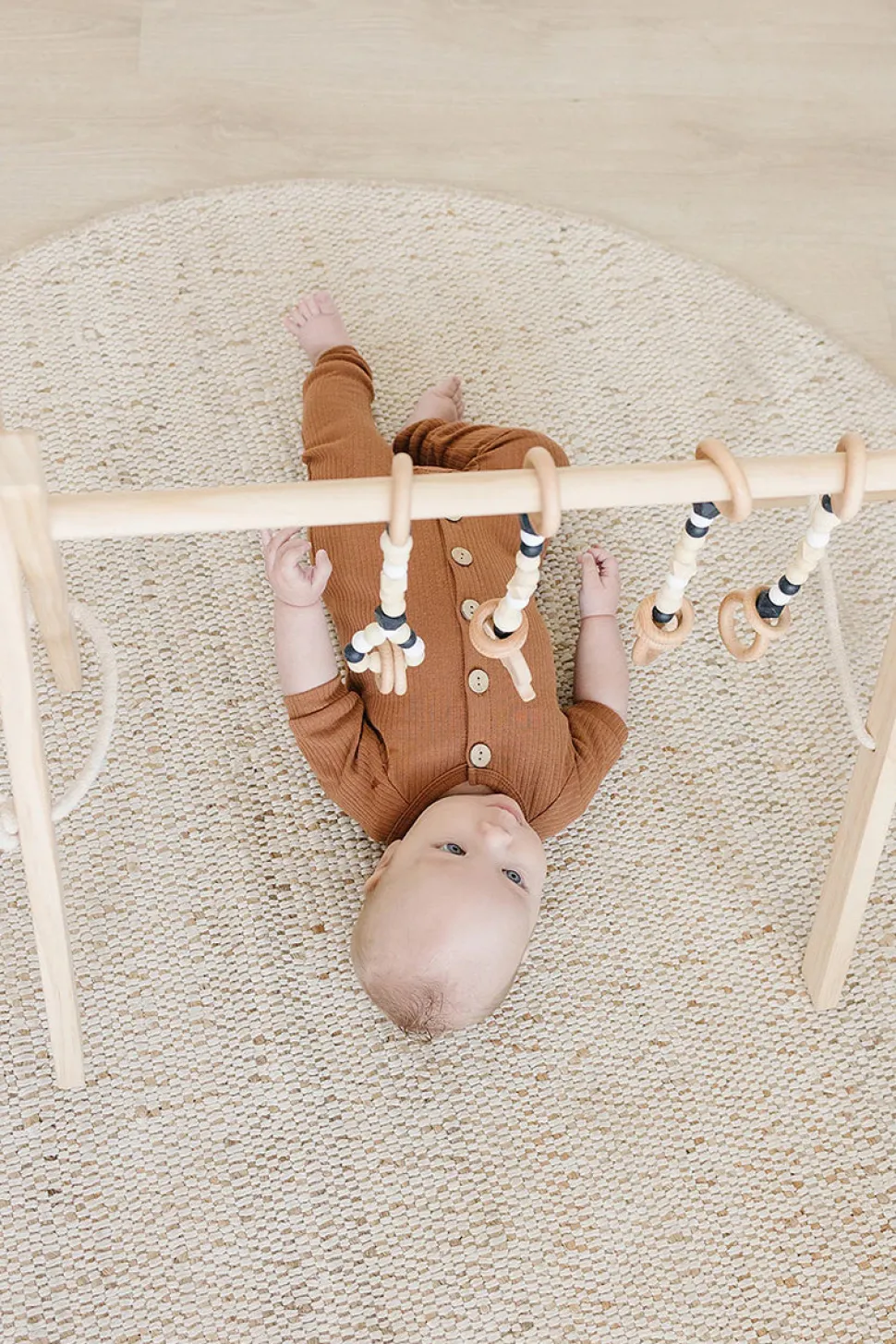 Poppyseed Play Wooden Baby Gym - Natural / Black Toys