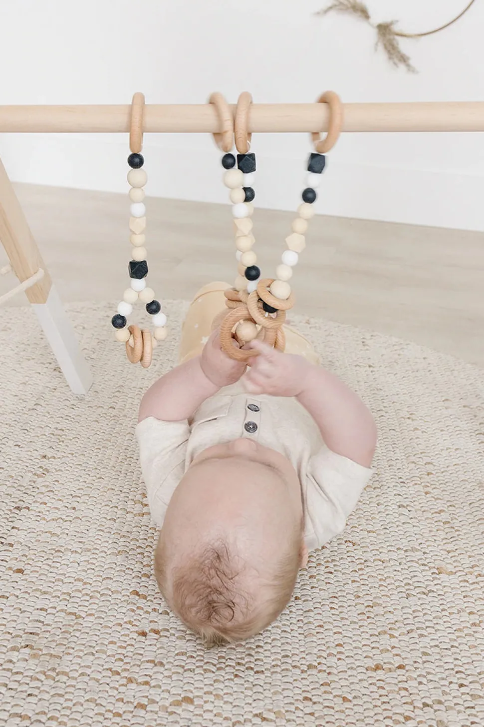 Poppyseed Play Wooden Baby Gym - Natural / Black Toys