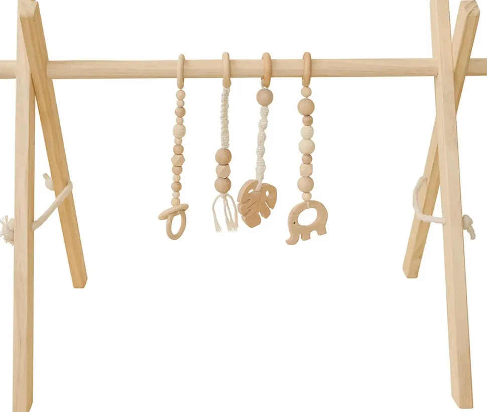 Poppyseed Play Wooden Baby Gym - Natural / Macrame