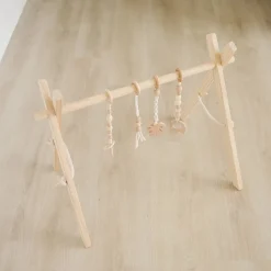 Poppyseed Play Wooden Baby Gym - Natural / Macrame