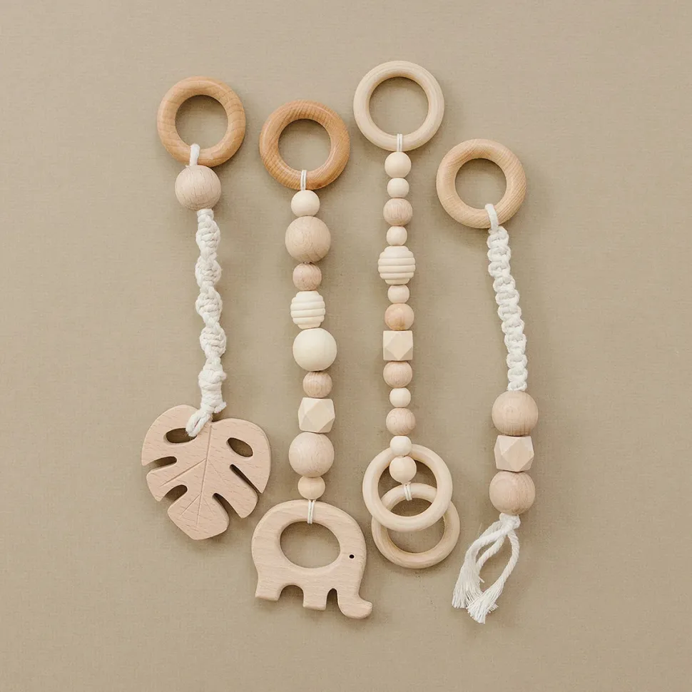 Poppyseed Play Wooden Baby Gym - Natural / Macrame