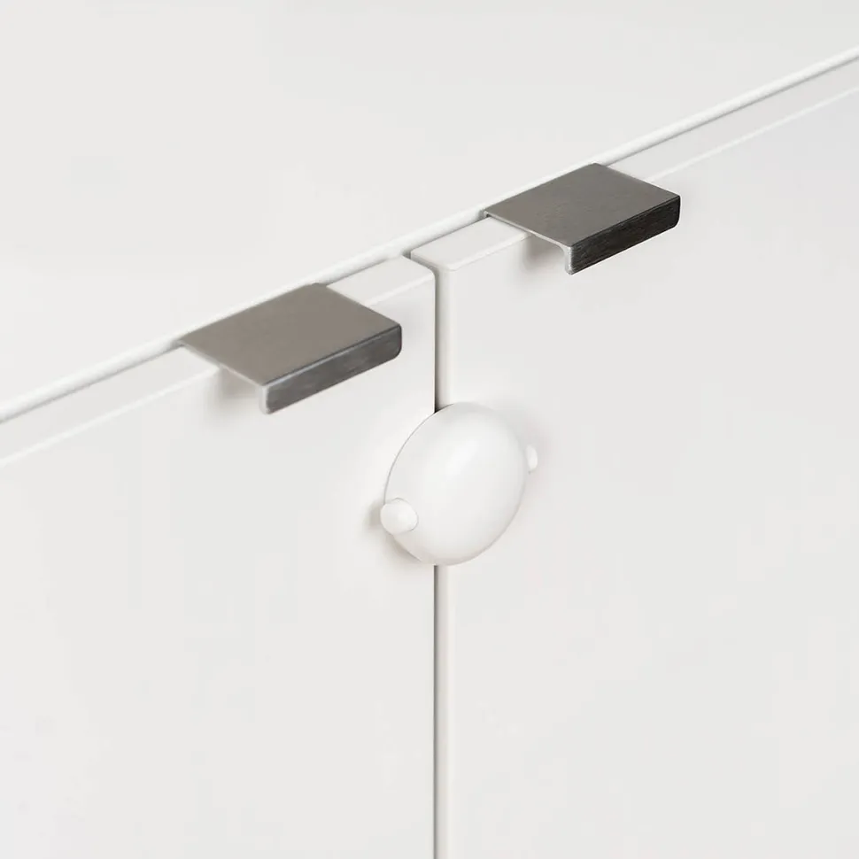 Qdos Adhesive Double Door Lock - White