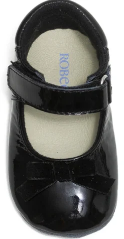Robeez First Kicks Velvet Bow - Black, 6-9 months