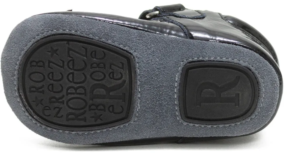 Robeez First Kicks Velvet Bow - Black, 6-9 months
