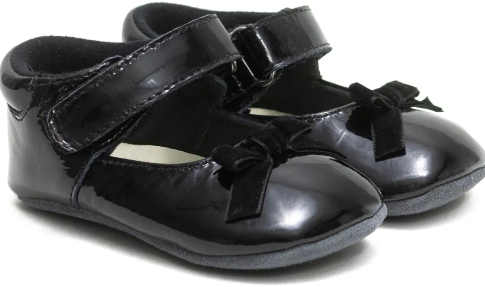 Robeez First Kicks Velvet Bow - Black, 12-18 months