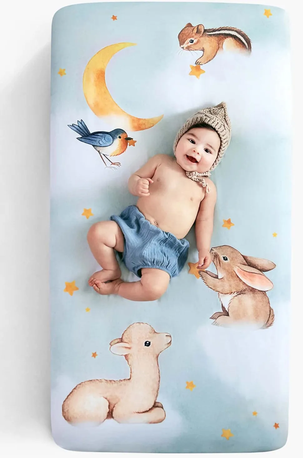 Rookie Humans Cotton Sateen Crib Sheet - Goodnight Wonderland