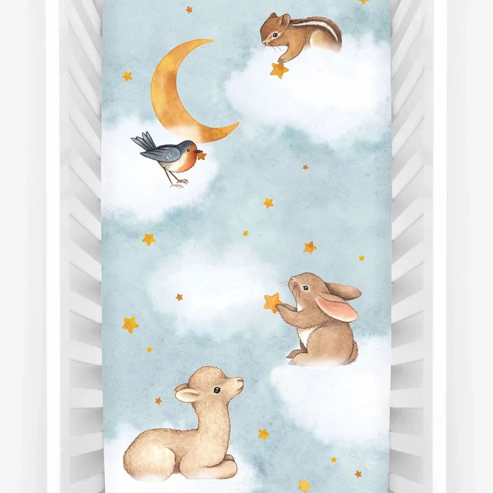 Rookie Humans Cotton Sateen Crib Sheet - Goodnight Wonderland