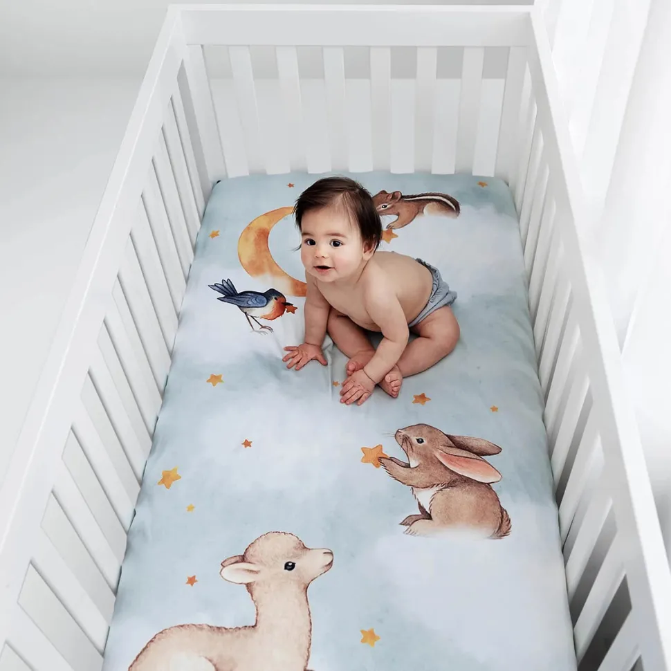 Rookie Humans Cotton Sateen Crib Sheet - Goodnight Wonderland