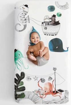 Rookie Humans Cotton Sateen Crib Sheet - Underwater Love