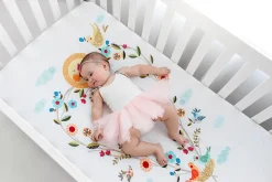 Rookie Humans Cotton Sateen Crib Sheet - Love Blooms