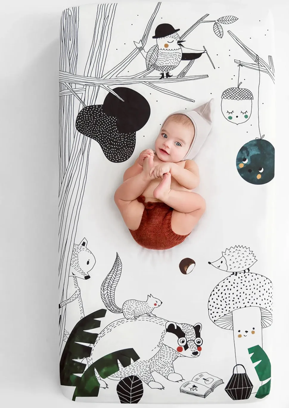 Rookie Humans Cotton Sateen Crib Sheet - Woodland Dreams