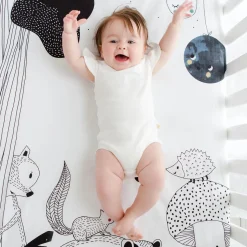 Rookie Humans Cotton Sateen Crib Sheet - Woodland Dreams