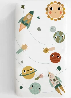 Rookie Humans Cotton Sateen Crib Sheet - Space Explorer