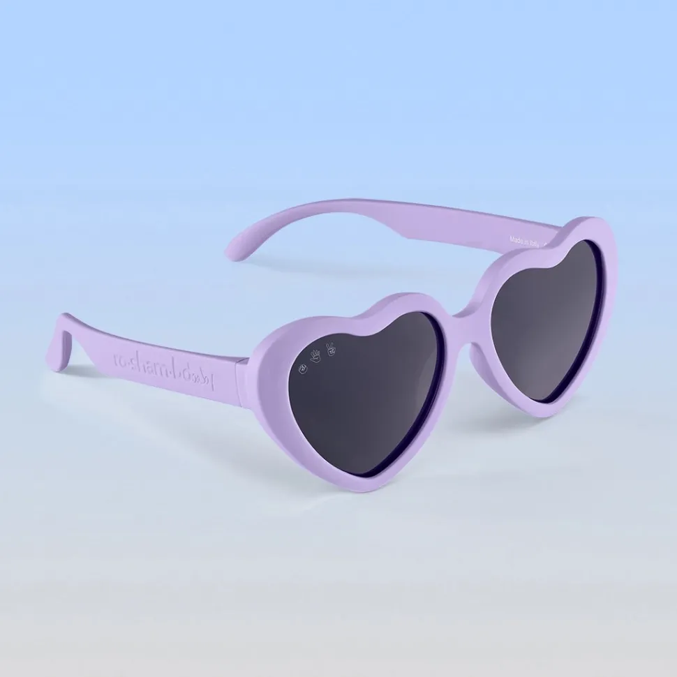 Roshambo Eyewear Polarized Baby Sunglasses - Heart - Lilac / Grey (0-2 years)