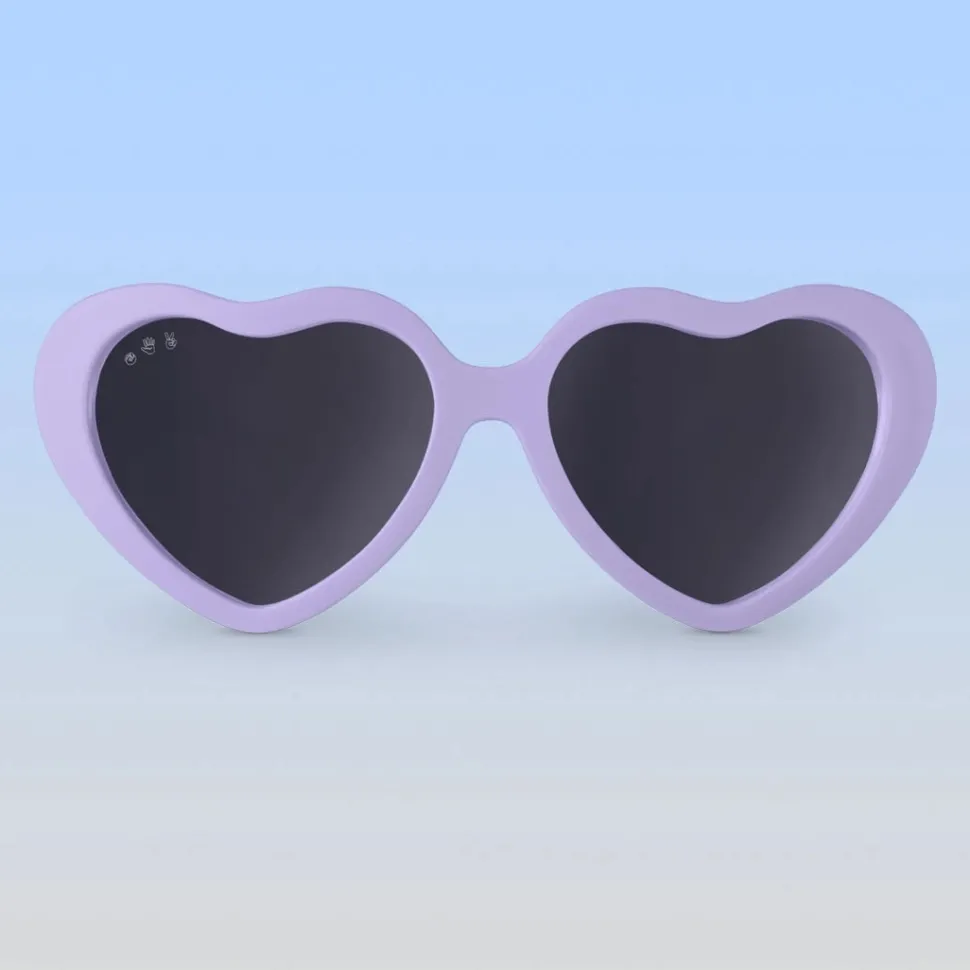 Roshambo Eyewear Polarized Baby Sunglasses - Heart - Lilac / Grey (0-2 years)