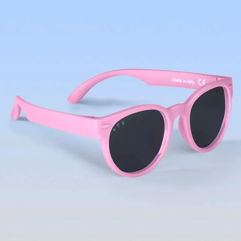 Roshambo Eyewear Polarized Baby Sunglasses - Popple Rounds - Light Pink / Grey (0-2 years)